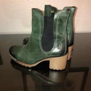 Fly London 38 Green Leather Booties